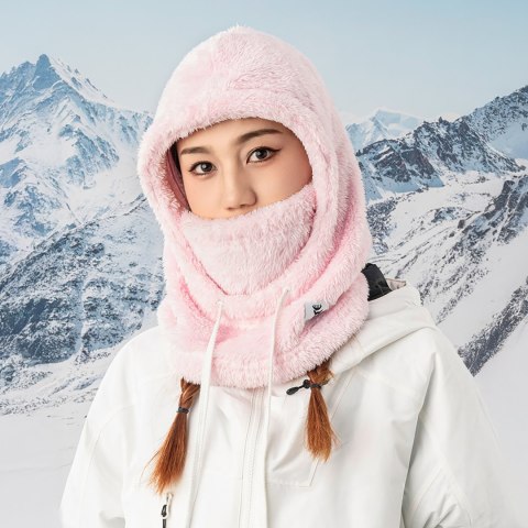 Ciepła kominiarka z futerka zimowa narciarska Arctic Velvet rozmiar L - różowa Ciepła kominiarka z futerka zimowa narciarska Arctic Velvet rozmiar L - różowa