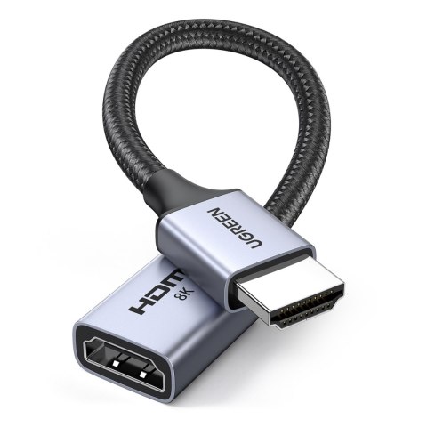 Kabel przedłużacz przewód HDMI (męski) / HDMI (żeński) 8K 15cm - szary Kabel przedłużacz przewód HDMI (męski) / HDMI (żeński) 8K 15cm - szary