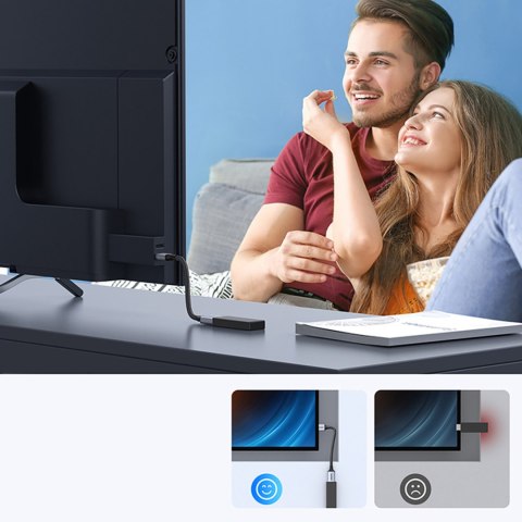 Kabel przedłużacz przewód HDMI (męski) / HDMI (żeński) 8K 15cm - szary Kabel przedłużacz przewód HDMI (męski) / HDMI (żeński) 8K 15cm - szary