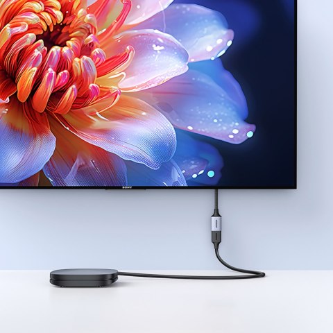 Kabel przedłużacz przewód HDMI (męski) / HDMI (żeński) 8K 15cm - szary Kabel przedłużacz przewód HDMI (męski) / HDMI (żeński) 8K 15cm - szary