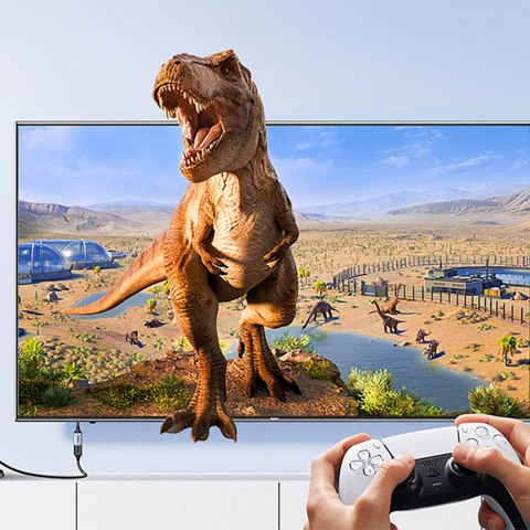 Kabel przedłużacz przewód HDMI (męski) / HDMI (żeński) 8K 15cm - szary Kabel przedłużacz przewód HDMI (męski) / HDMI (żeński) 8K 15cm - szary