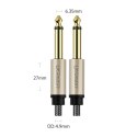 Kabel przewód audio mono TS jack 6.35mm - jack 6.35mm 1m - szary