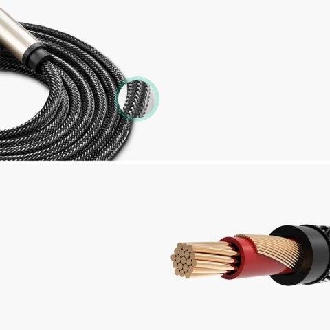 Kabel przewód audio mono TS jack 6.35mm - jack 6.35mm 1m - szary Kabel przewód audio mono TS jack 6.35mm - jack 6.35mm 1m - szary