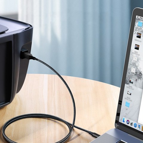 Kabel przewód do drukarki USB-C - USB-B 1m - czarny Kabel przewód do drukarki USB-C - USB-B 1m - czarny