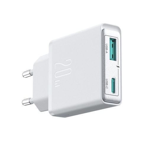 Mała i supercienka ładowarka sieciowa 20W USB-A USB-C - biała Mała i supercienka ładowarka sieciowa 20W USB-A USB-C - biała