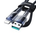 Kabel przewód Crystal-Clear Series 3A USB-A - iPhone Lightning 1.2m - czarny