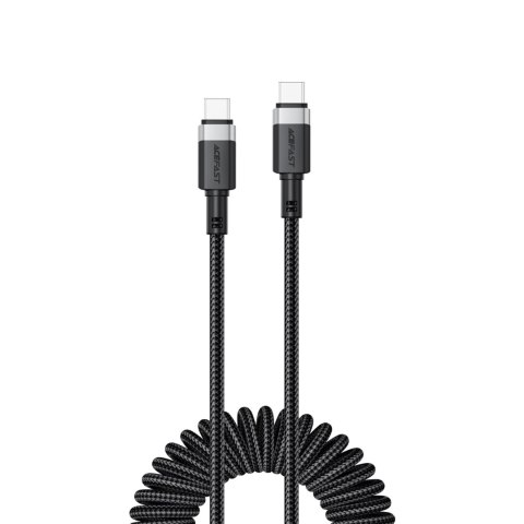 Kabel przewód spiralny USB-C - USB-C 480Mb/s 3A 1.2m - czarny Kabel przewód spiralny USB-C - USB-C 480Mb/s 3A 1.2m - czarny