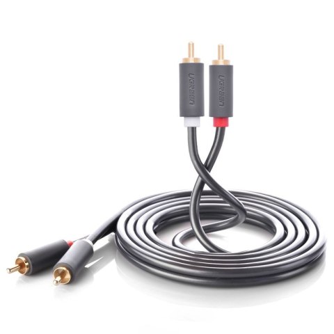 Kabel przewód audio 2RCA (męski) - 2RCA (męski) 2m - szary Kabel przewód audio 2RCA (męski) - 2RCA (męski) 2m - szary