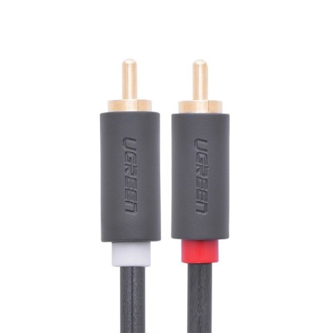 Kabel przewód audio 2RCA (męski) - 2RCA (męski) 2m - szary Kabel przewód audio 2RCA (męski) - 2RCA (męski) 2m - szary