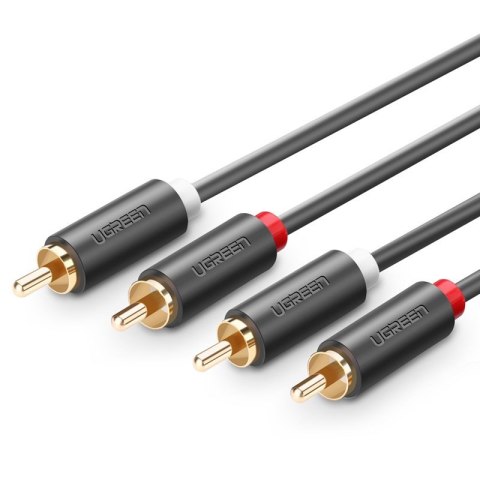 Kabel przewód audio 2RCA (męski) - 2RCA (męski) 2m - szary Kabel przewód audio 2RCA (męski) - 2RCA (męski) 2m - szary