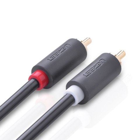 Kabel przewód audio 2RCA (męski) - 2RCA (męski) 2m - szary Kabel przewód audio 2RCA (męski) - 2RCA (męski) 2m - szary