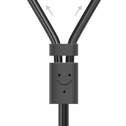 Kabel przewód audio mini jack 3.5mm (żeński) - 2RCA (męski) 1m - szary Kabel przewód audio mini jack 3.5mm (żeński) - 2RCA (męski) 1m - szary