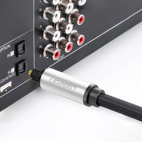Kabel przewód optyczny audio światłowód Toslink SPDIF 1m - szary Kabel przewód optyczny audio światłowód Toslink SPDIF 1m - szary