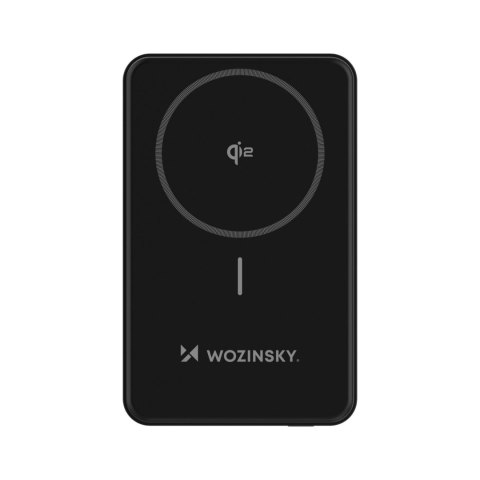 Powerbank magnetyczny Qi2 10000mAh z podstawką USB-A USB-C 22.5W PD - czarny Powerbank magnetyczny Qi2 10000mAh z podstawką USB-A USB-C 22.5W PD - czarny