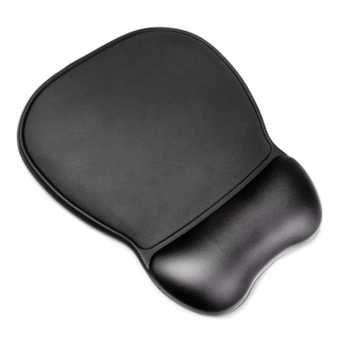 Ergonomiczna podkładka pod mysz i nadgarstek żelowa eco skóra duża antypoślizgowa - czarna