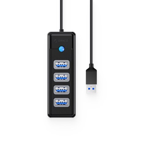 Hub rozdzielacz PW4U-U3 USB-A - 4x USB-A - czarny Hub rozdzielacz PW4U-U3 USB-A - 4x USB-A - czarny