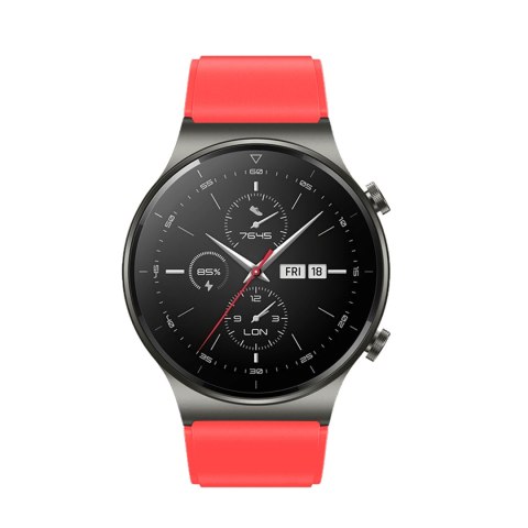 Pasek silikonowy do zegarka Huawei Watch GT 2/3/4/2 Pro/3 Pro/4 Pro/GT 2e 46mm - czerwony Pasek silikonowy do zegarka Huawei Watch GT 2/3/4/2 Pro/3 Pro/4 Pro/GT 2e 46mm - czerwony