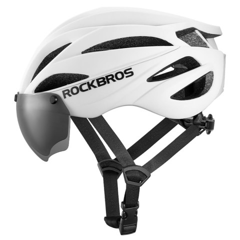 Kask rowerowy z szybką odpinanymi okularami z filtrem UV unisex - biały Kask rowerowy z szybką odpinanymi okularami z filtrem UV unisex - biały