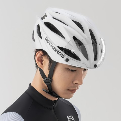 Kask rowerowy z szybką odpinanymi okularami z filtrem UV unisex - brązowy Kask rowerowy z szybką odpinanymi okularami z filtrem UV unisex - brązowy