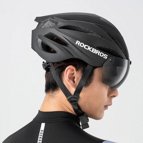 Kask rowerowy z szybką odpinanymi okularami z filtrem UV unisex - zielony Kask rowerowy z szybką odpinanymi okularami z filtrem UV unisex - zielony