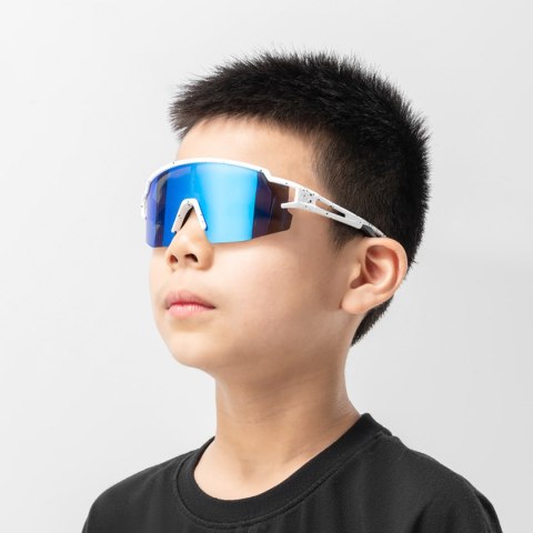 Okulary rowerowe polaryzacyjne dla dzieci z filtrem UV - biało niebieskie Okulary rowerowe polaryzacyjne dla dzieci z filtrem UV - biało niebieskie