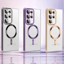 Etui pokrowiec na Samsung Galaxy S24 FE Electroplated Magsafe - srebrne