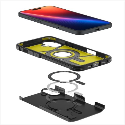 Etui Tough Armor MagSafe z podstawką na iPhone 16 - czarne Etui Tough Armor MagSafe z podstawką na iPhone 16 - czarne