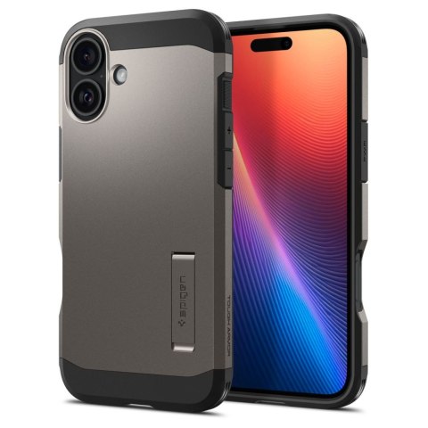 Etui Tough Armor MagSafe z podstawką na iPhone 16 - gunmetal Etui Tough Armor MagSafe z podstawką na iPhone 16 - gunmetal