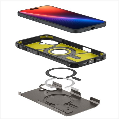 Etui Tough Armor MagSafe z podstawką na iPhone 16 - gunmetal Etui Tough Armor MagSafe z podstawką na iPhone 16 - gunmetal