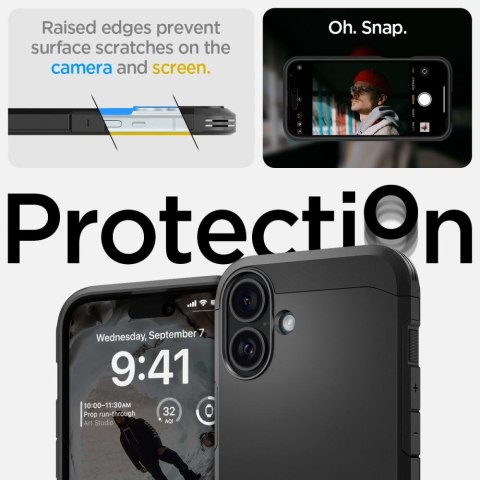 Etui ochronne na iPhone 16 Plus z podstawką Tough Armor MagSafe - czarne Etui ochronne na iPhone 16 Plus z podstawką Tough Armor MagSafe - czarne