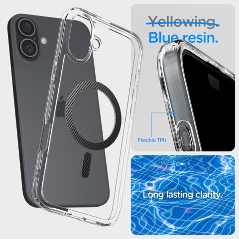 Etui ochronne na iPhone 16 Ultra Hybrid MagSafe Carbon Fiber - przezroczysto szare Etui ochronne na iPhone 16 Ultra Hybrid MagSafe Carbon Fiber - przezroczysto szare