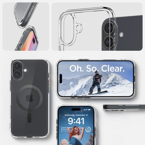 Etui ochronne na iPhone 16 Ultra Hybrid MagSafe Carbon Fiber - przezroczysto szare Etui ochronne na iPhone 16 Ultra Hybrid MagSafe Carbon Fiber - przezroczysto szare