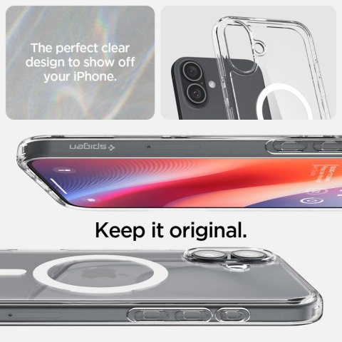 Etui plecki na iPhone 16 Plus Ultra Hybrid Mag z MagSafe - przezroczyste białe Etui plecki na iPhone 16 Plus Ultra Hybrid Mag z MagSafe - przezroczyste białe