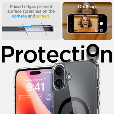 Etui plecki na iPhone 16 Plus Ultra Hybrid Mag z MagSafe - przezroczyste czarne Etui plecki na iPhone 16 Plus Ultra Hybrid Mag z MagSafe - przezroczyste czarne