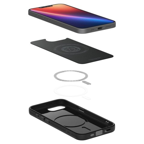 Etui plecki na iPhone 16e Liquid Air Mag MagSafe - czarny mat Etui plecki na iPhone 16e Liquid Air Mag MagSafe - czarny mat