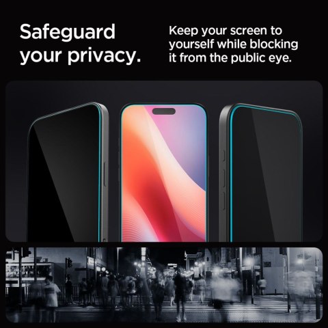 Szkło hartowane prywatyzujące z ramką montażową na iPhone 16 Pro Max - 2 szt. Szkło hartowane prywatyzujące z ramką montażową na iPhone 16 Pro Max - 2 szt.