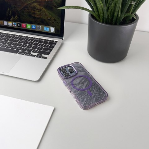 Etui ochronne na Samsung Galaxy S25 Glitter Case z Mag Safe - fioletowe z brokatem Etui ochronne na Samsung Galaxy S25 Glitter Case z Mag Safe - fioletowe z brokatem
