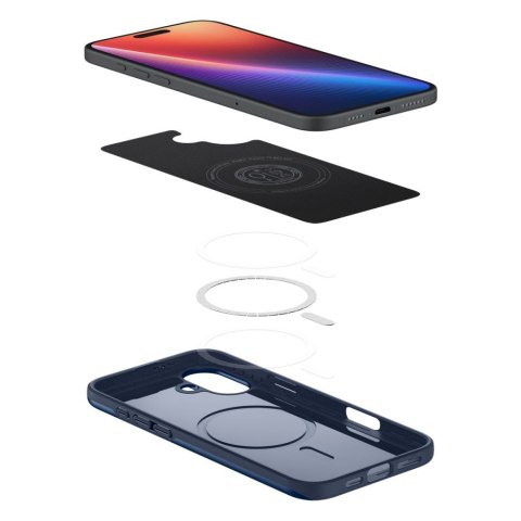 Etui ochronne na iPhone 16 Thin Fit Magsafe - niebieskie Etui ochronne na iPhone 16 Thin Fit Magsafe - niebieskie