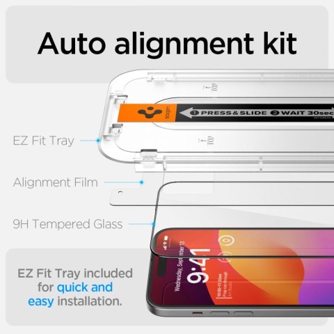 Szkło hartowane ochronne na iPhone 15 Glas.tR EZ Fit FC - czarne Szkło hartowane ochronne na iPhone 15 Glas.tR EZ Fit FC - czarne