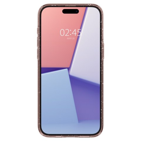 Etui case na iPhone 15 Pro Liquid Crystal Glitter - różowo przezroczyste Etui case na iPhone 15 Pro Liquid Crystal Glitter - różowo przezroczyste