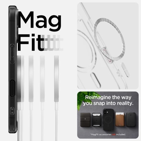 Etui pokrowiec na iPhone 16e Ultra Hybrid T MagSafe - półprzezroczysto czarne Etui pokrowiec na iPhone 16e Ultra Hybrid T MagSafe - półprzezroczysto czarne