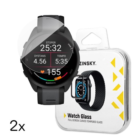 Szkło hartowane do zegarka Garmin Forerunner 165 Full Glue - 2 szt. Szkło hartowane do zegarka Garmin Forerunner 165 Full Glue - 2 szt.