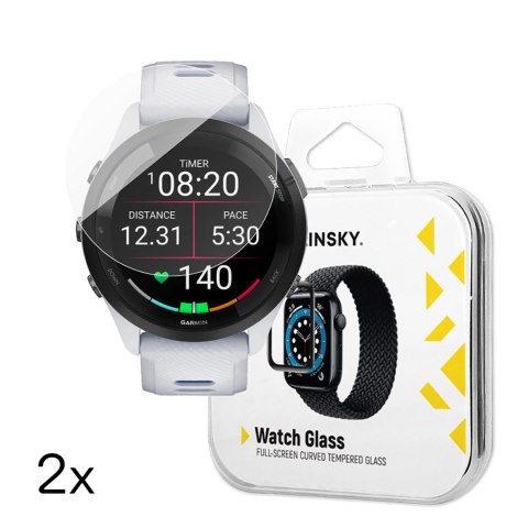 Szkło hartowane do zegarka Garmin Forerunner 265S 46mm Full Glue - 2 szt. Szkło hartowane do zegarka Garmin Forerunner 265S 46mm Full Glue - 2 szt.