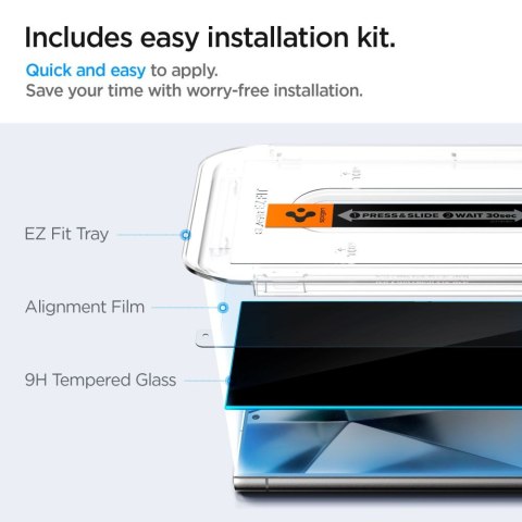 Szkło hartowane prywatyzujące na Samsung Galaxy S24 Ultra Glas.tR EZ Fit Privacy - 2 szt. Szkło hartowane prywatyzujące na Samsung Galaxy S24 Ultra Glas.tR EZ Fit Privacy - 2 szt.