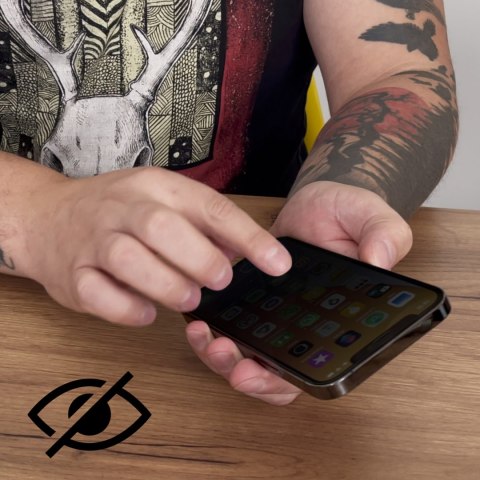 Szkło hartowane prywatyzujące na iPhone 16 Pro Max z filtrem anti-spy Privacy Glass Szkło hartowane prywatyzujące na iPhone 16 Pro Max z filtrem anti-spy Privacy Glass