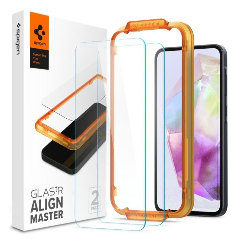 Szkło hartowane z ramką montażową na Samsung Galaxy A35 Glas tR AlignMaster - 2 szt. Szkło hartowane z ramką montażową na Samsung Galaxy A35 Glas tR AlignMaster - 2 szt.