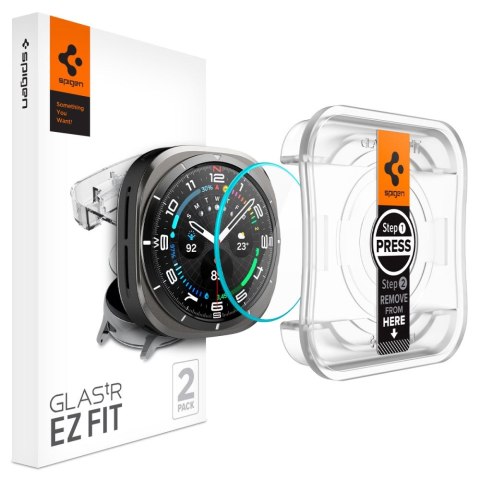 Szkło hartowane z ramką montażową na Samsung Galaxy Watch Ultra 47 mm - 2 szt. Szkło hartowane z ramką montażową na Samsung Galaxy Watch Ultra 47 mm - 2 szt.
