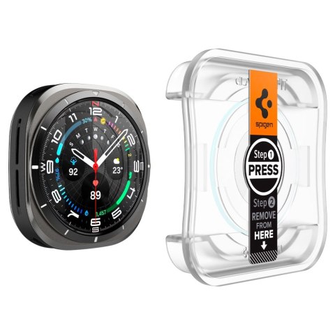 Szkło hartowane z ramką montażową na Samsung Galaxy Watch Ultra 47 mm - 2 szt. Szkło hartowane z ramką montażową na Samsung Galaxy Watch Ultra 47 mm - 2 szt.