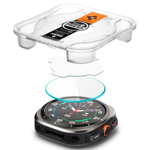 Szkło hartowane z ramką montażową na Samsung Galaxy Watch Ultra 47 mm - 2 szt. Szkło hartowane z ramką montażową na Samsung Galaxy Watch Ultra 47 mm - 2 szt.