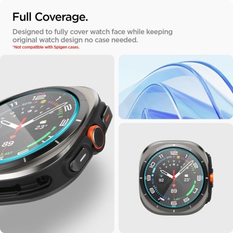 Szkło hartowane z ramką montażową na Samsung Galaxy Watch Ultra 47 mm - 2 szt. Szkło hartowane z ramką montażową na Samsung Galaxy Watch Ultra 47 mm - 2 szt.